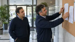 نصب اطلاعیه افزایش شارژ ساختمان در تابلوی اعلانات