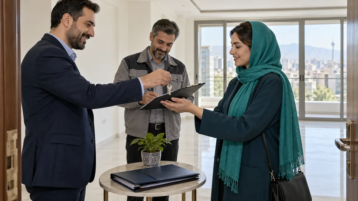 تحویل کلید آپارتمان و ثبت صورتجلسه بین خریدار، فروشنده و مدیر