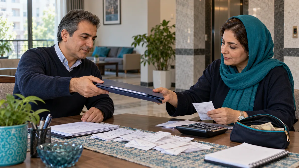 تحویل رسیدها و بررسی مانده برای تسویه تنخواه گردان ساختمان